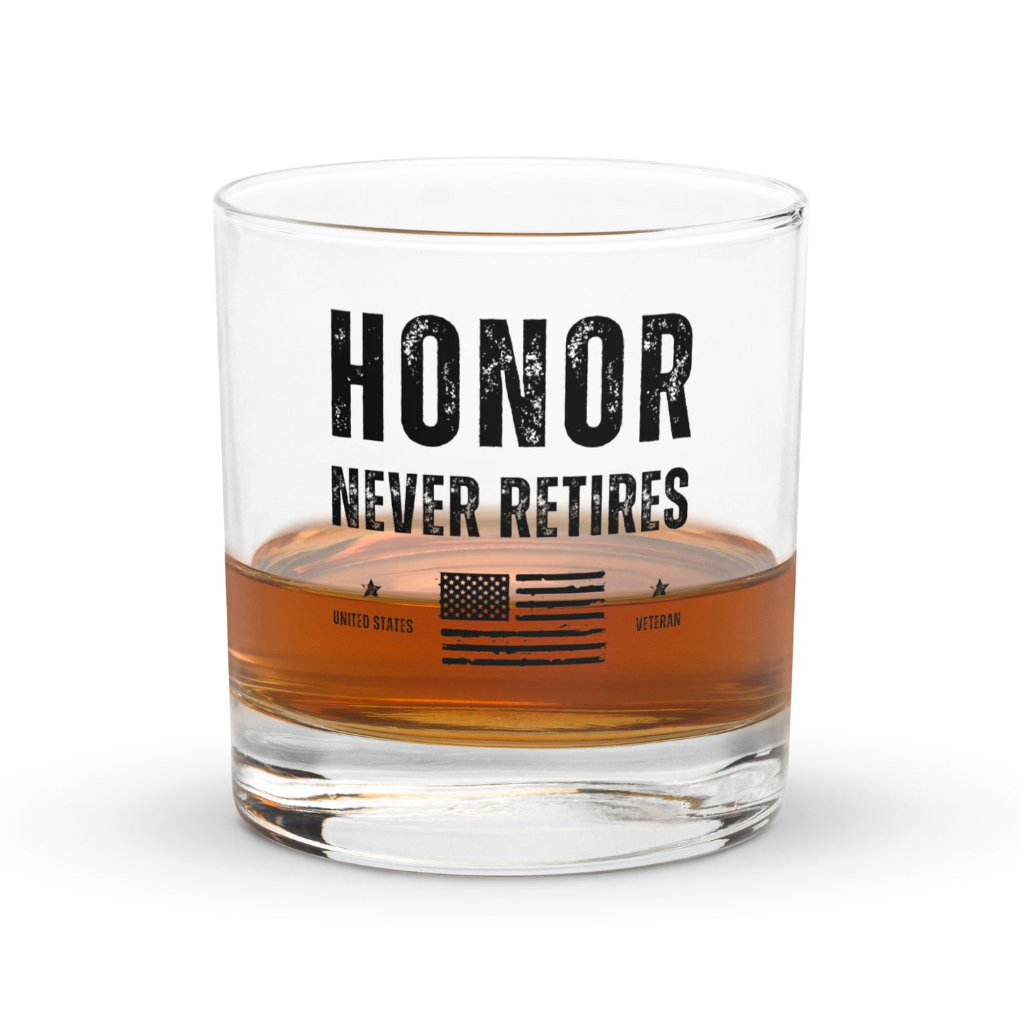 honor never retires veteran rock glass gift