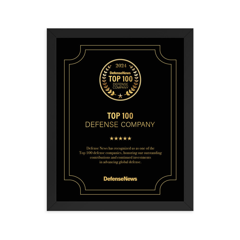 Defense News Top 100: 2024 Framed Award (International Shipping)