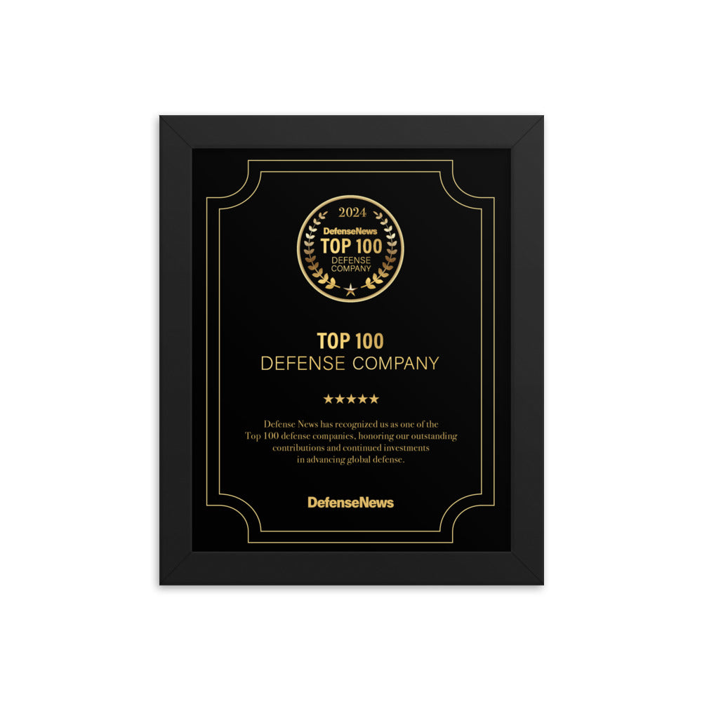 Defense News Top 100: 2024 Framed Award (International Shipping)