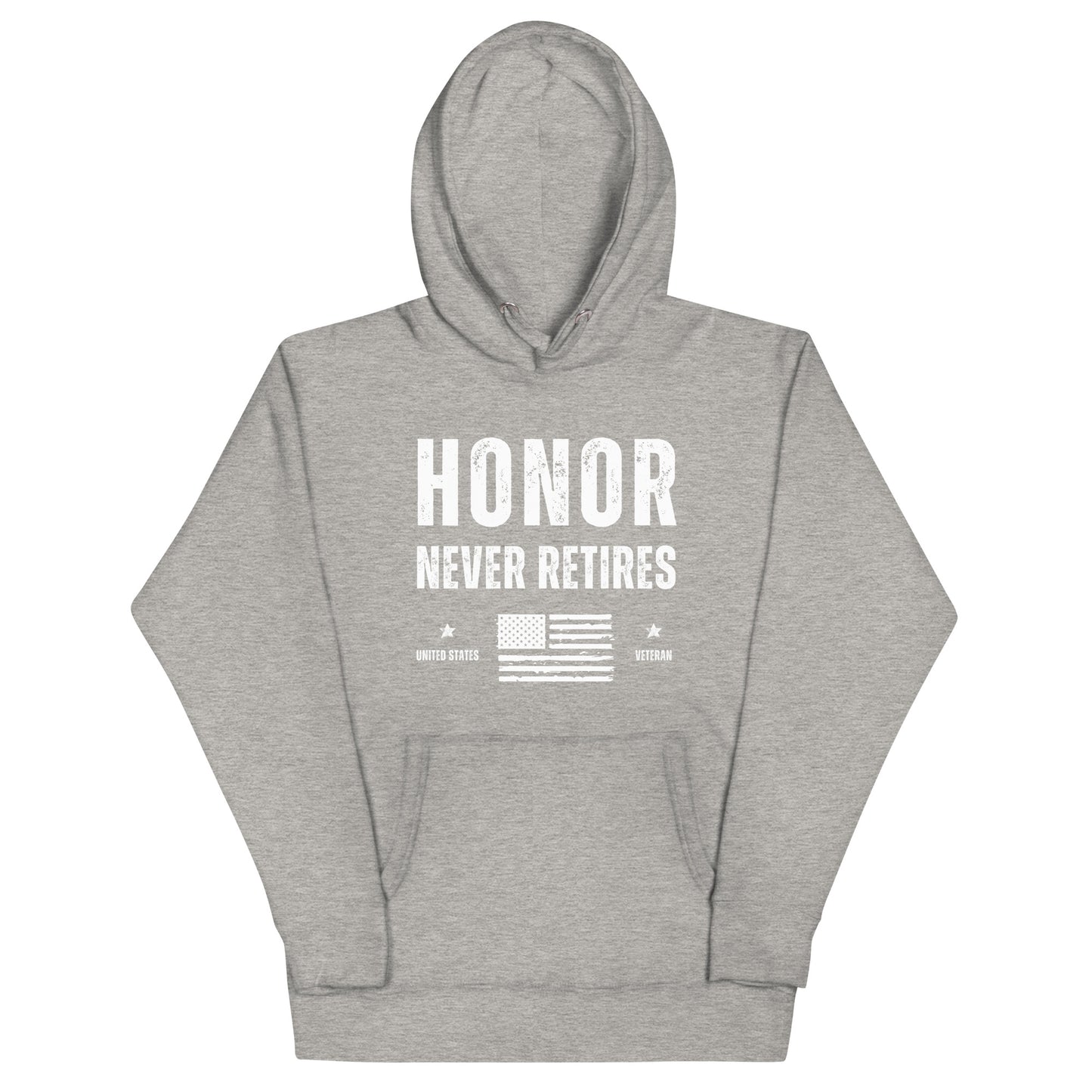 veteran honor never retires gift hoodie light grey front