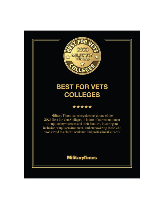 Best for Vets: Colleges 2023 Metal Plaque