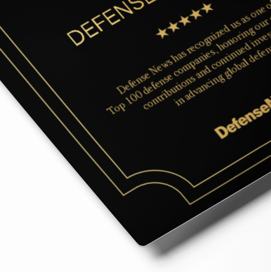 Defense News Top 100: 2024 Metal Plaque (U.S. Shipping)