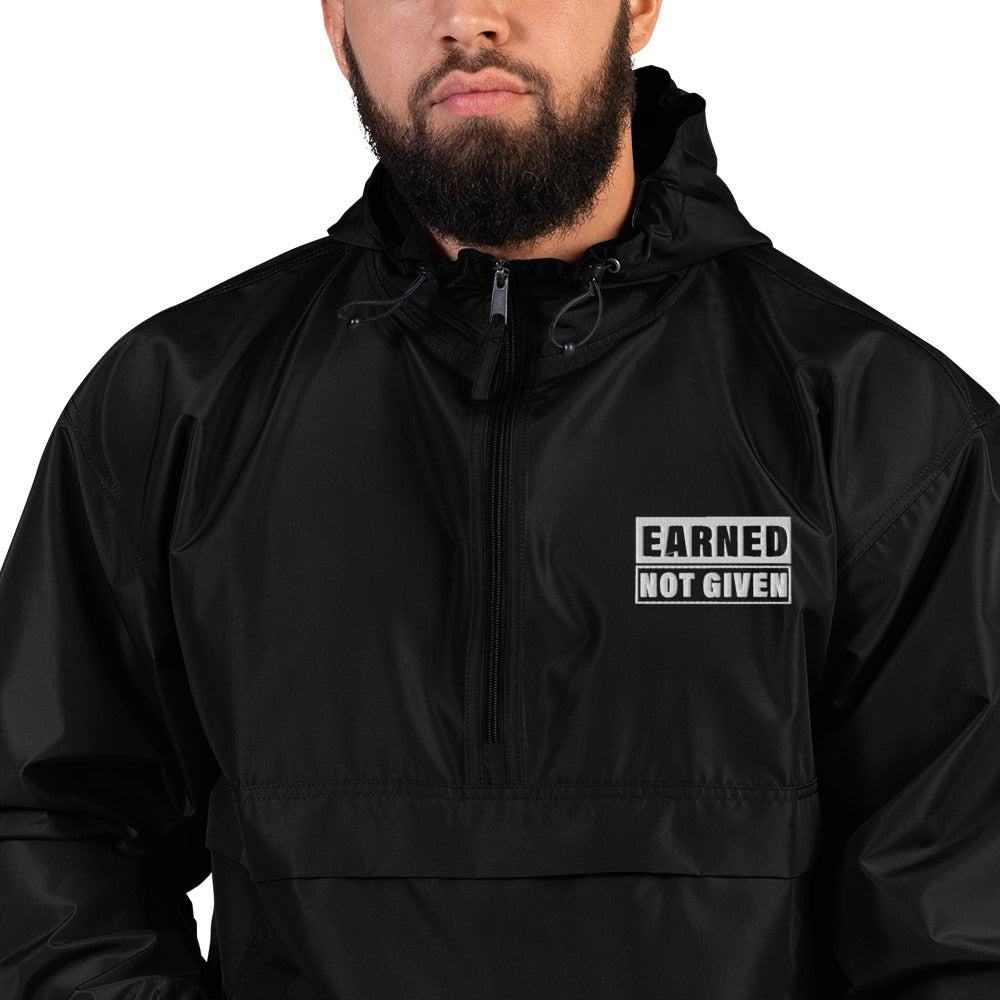 Earned, Not Given Embroidered Champion Packable Jacket