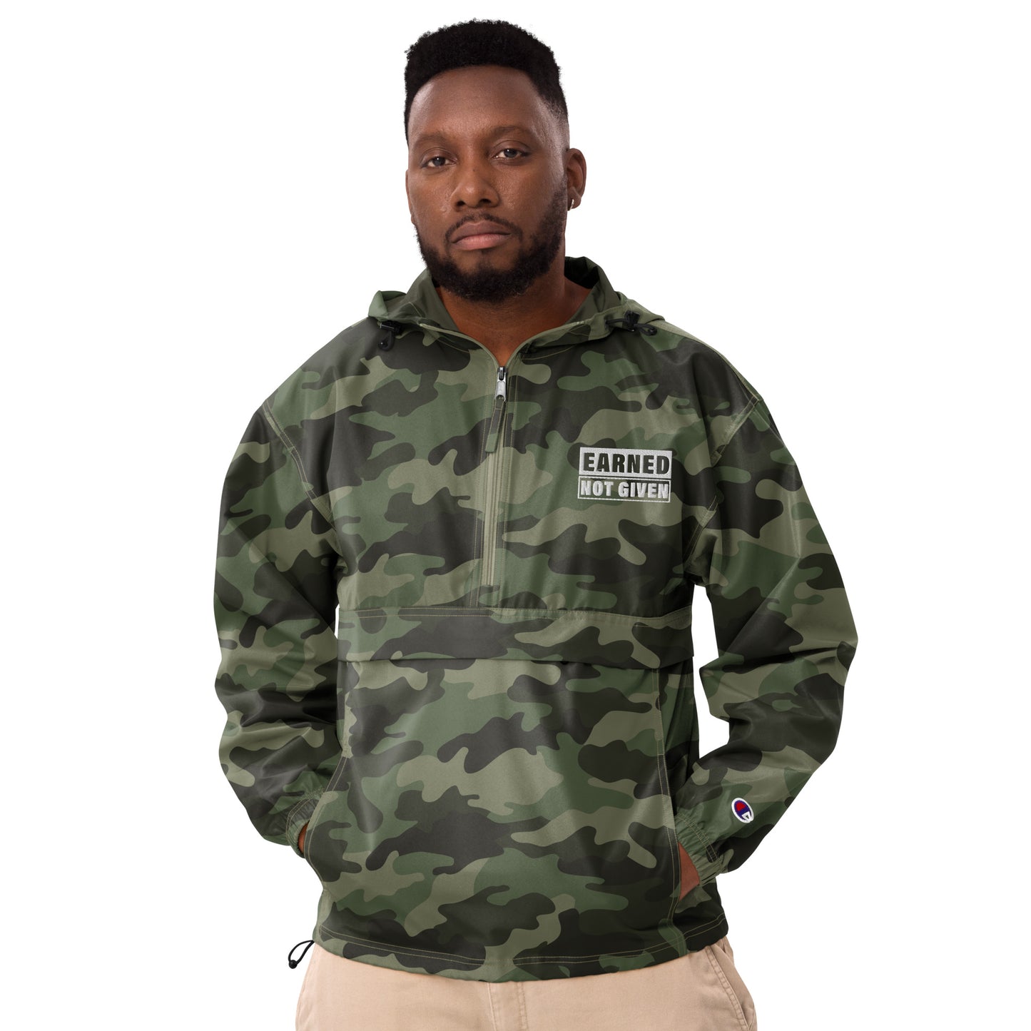 Earned, Not Given Embroidered Champion Packable Jacket