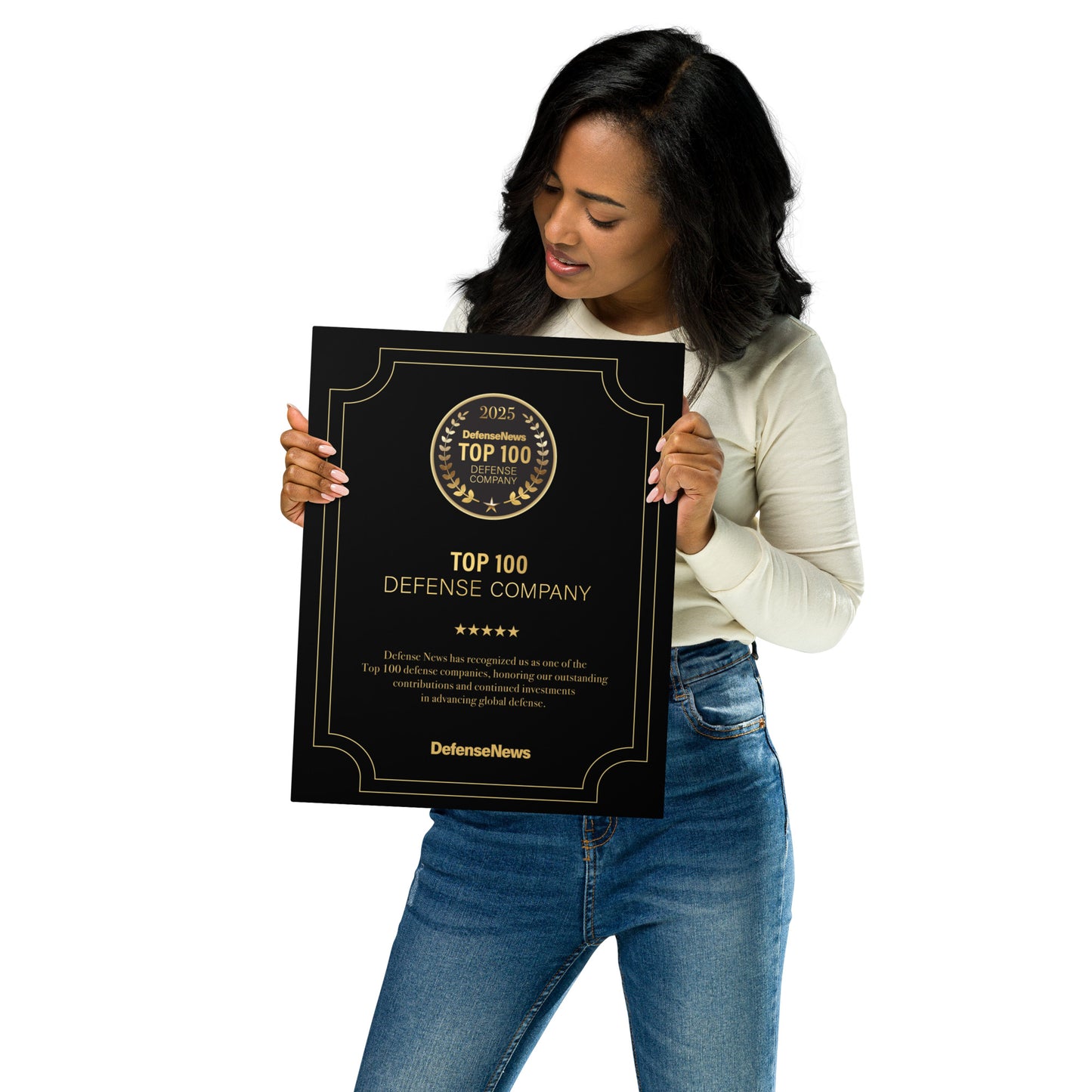 Defense News Top 100: 2025 Metal Plaque (U.S. Shipping)