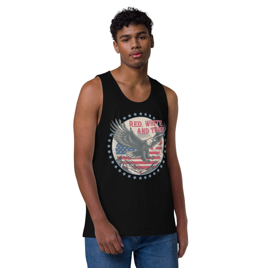 Red, White and True  Men’s premium tank top