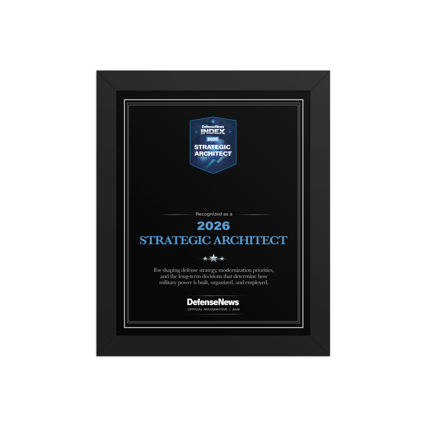 2026 Strategic Architect Plaque