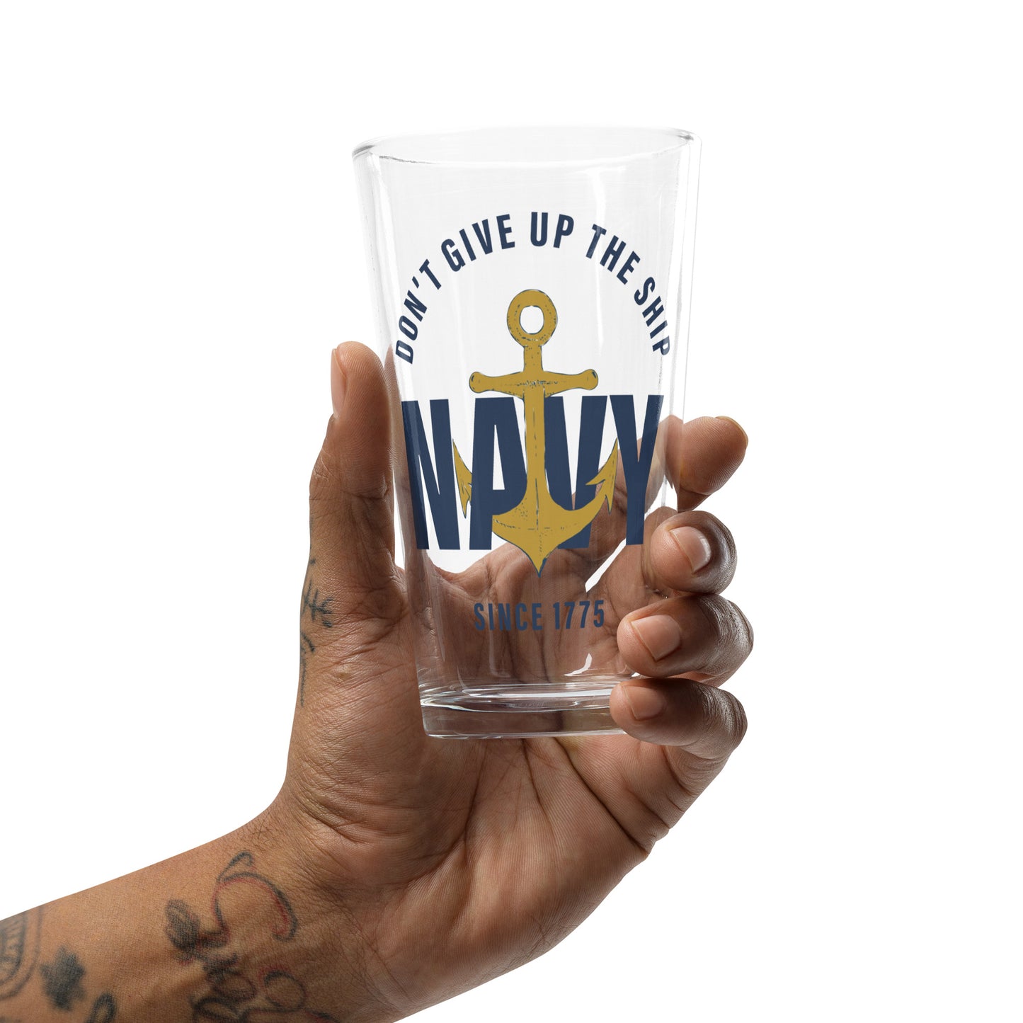 Don't Give Up The Ship Shaker pint glass