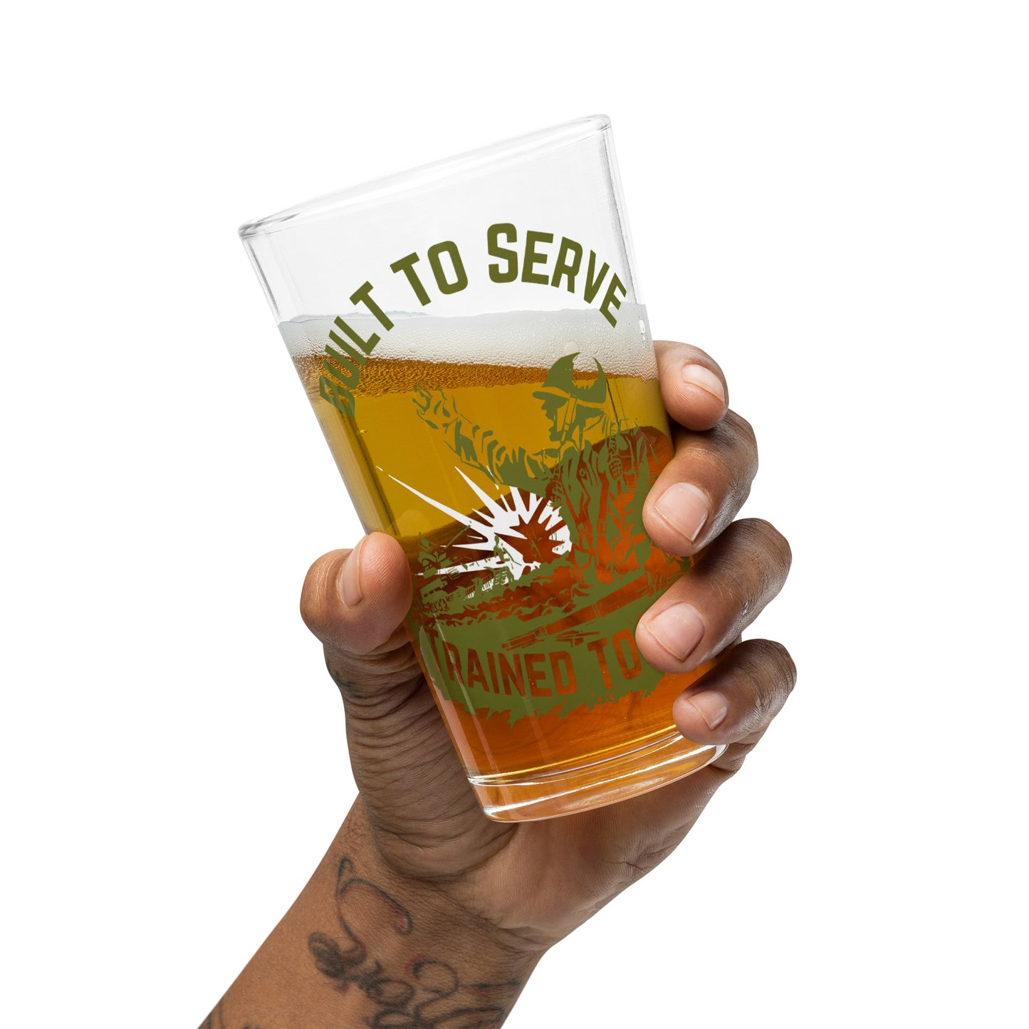 Built to Serve. Trained to Win. Shaker pint glass