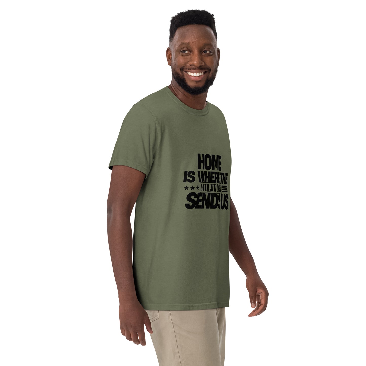 Home Is Where the Military Sends Us Unisex garment-dyed heavyweight t-shirt