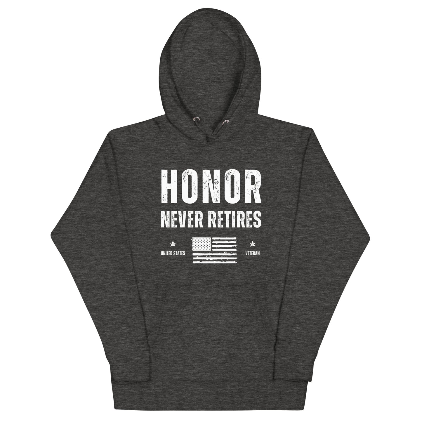veteran honor never retires gift hoodie grey front
